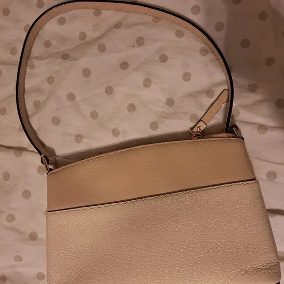 Kate Spade New York Beige Pebbled Leather Crossbody Bag – Adjustable Strap - Picture 4 of 4